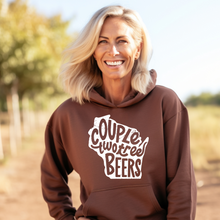 Load image into Gallery viewer, Couple Two Tree Beers (white image) Hooded Sweatshirt