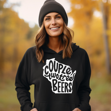 Load image into Gallery viewer, Couple Two Tree Beers (white image) Hooded Sweatshirt