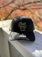 Load image into Gallery viewer, Black Plaid Deer Wisconsin Hat (center placement)