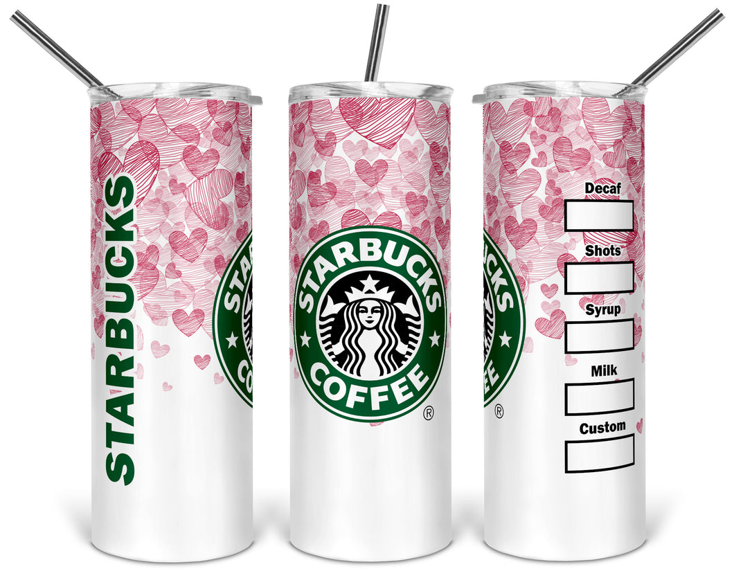 Starbucks Sketched Hearts 20oz Insulated Tumbler