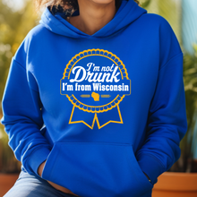 Load image into Gallery viewer, I&#39;m Not Drunk, I&#39;m From Wisconsin Hooded Sweatshirt
