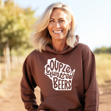 Load image into Gallery viewer, Couple Two Tree Beers (white image) Hooded Sweatshirt
