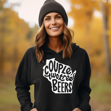 Load image into Gallery viewer, Couple Two Tree Beers (white image) Hooded Sweatshirt
