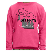 Load image into Gallery viewer, Friday&#39;s are for Fish Frys and Kiddie Cocktails Crewneck
