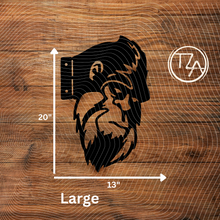 Load image into Gallery viewer, Peek-A-Boo Bigfoot Metal Sign - Sasquatch Tree or Post Mountable Decor
