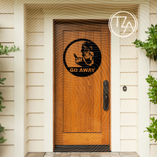 Load image into Gallery viewer, Bigfoot Flipping the Bird &quot;Go Away&quot; Metal Sign - Sasquatch Mountable Decor
