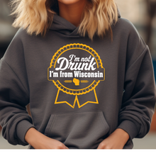 Load image into Gallery viewer, I&#39;m Not Drunk, I&#39;m From Wisconsin Hooded Sweatshirt
