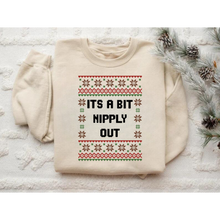 Load image into Gallery viewer, It's A Bit Nipply Out (words only) Christmas Vacation Crewneck Sweatshirt
