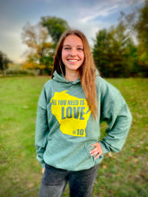 Load image into Gallery viewer, All You Need is Love Hooded Sweatshirt
