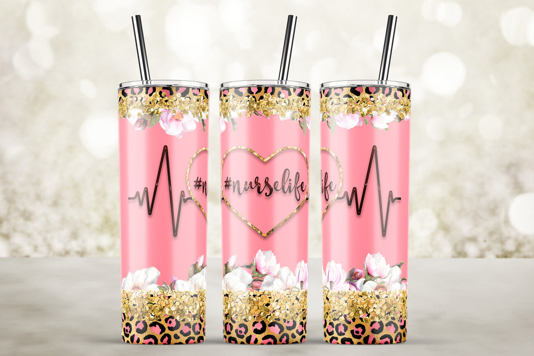 Nurse Life Heartbeat 20oz Insulated Tumbler