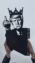 Load and play video in Gallery viewer, King Trump Flipping the Bird Peek-A-Boo Metal Sign - Tree or Post Mountable Decor
