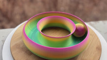 Load and play video in Gallery viewer, Rainbow Cat Track Toy – Interactive Ball Chase, 3D Printed Enrichment, Unique Colors
