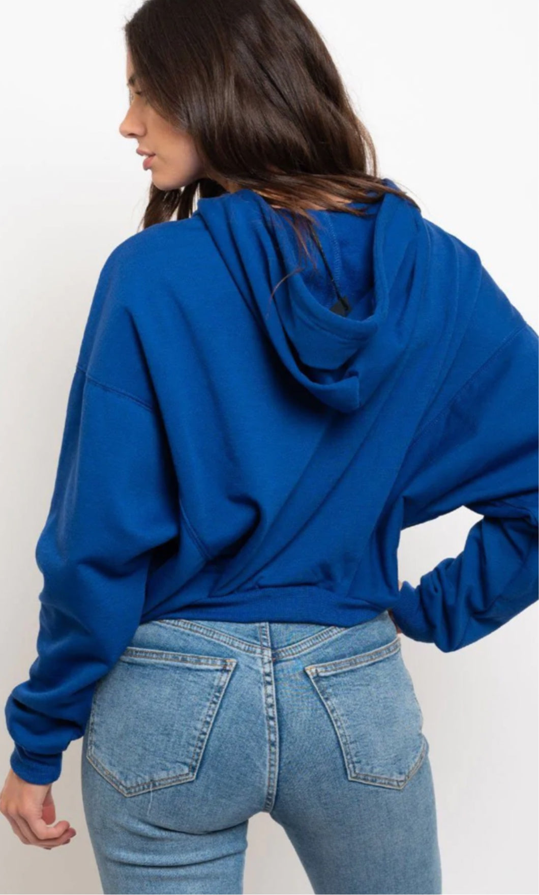 WOMEN'S CROPPED OVERSIZED HOODED SWEATSHIRT